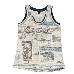 Harley-Davidson Women’s Sleeveless Tank Top Graphic Tee 100% Cotton Small